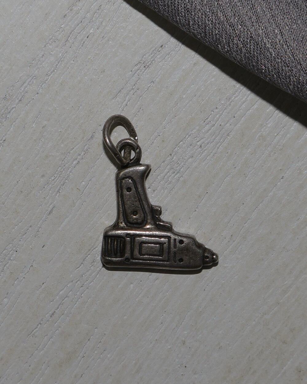 Vintage Sterling Silver Power Drill Charm 2.1G / 0.7in